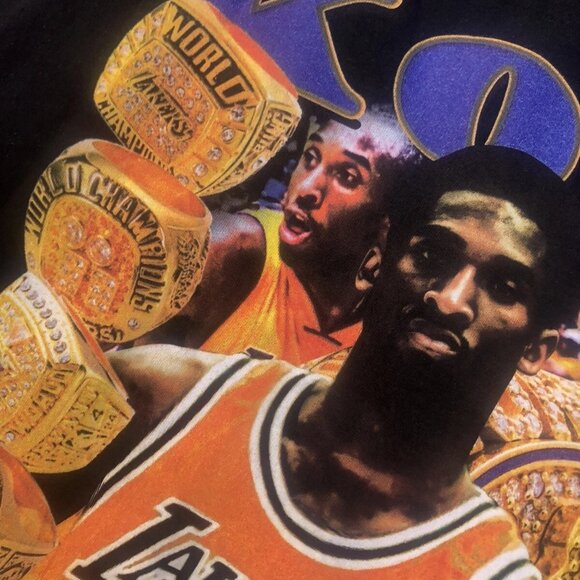 Kobe Bryant FIVE Championship Rings T-Shirt Sz 4XL Gildon Ultra Cotton - Picture 4 of 8